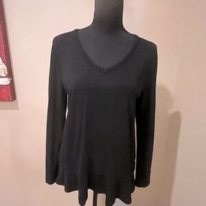 J Crew Mercantile Ling Sleeve Ruffle Hem Tee, size M